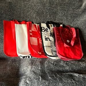 Lot of five (5) small reusable lululemon bags